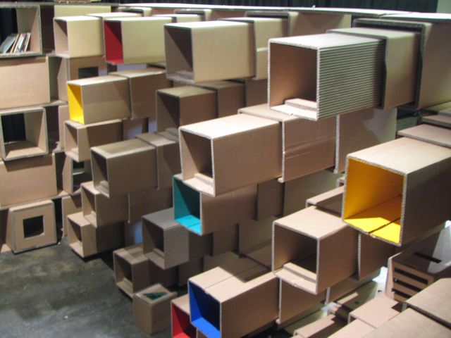 Huge Cardboard playground exhibition that you can PLAY on!
